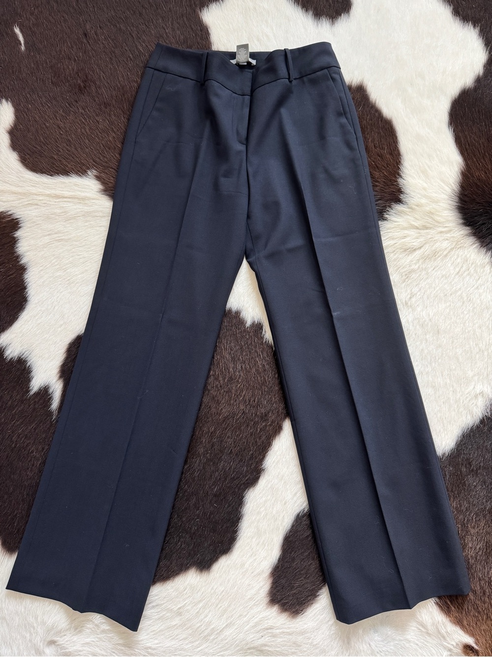 Ann Taylor Petites Margo Virgin Wool Stretch Straight Leg Pants Black 2P